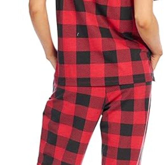 Mud pie Women's Potter Red  and Black buffalo check Pajama Set NEW - Picture 5 of 8